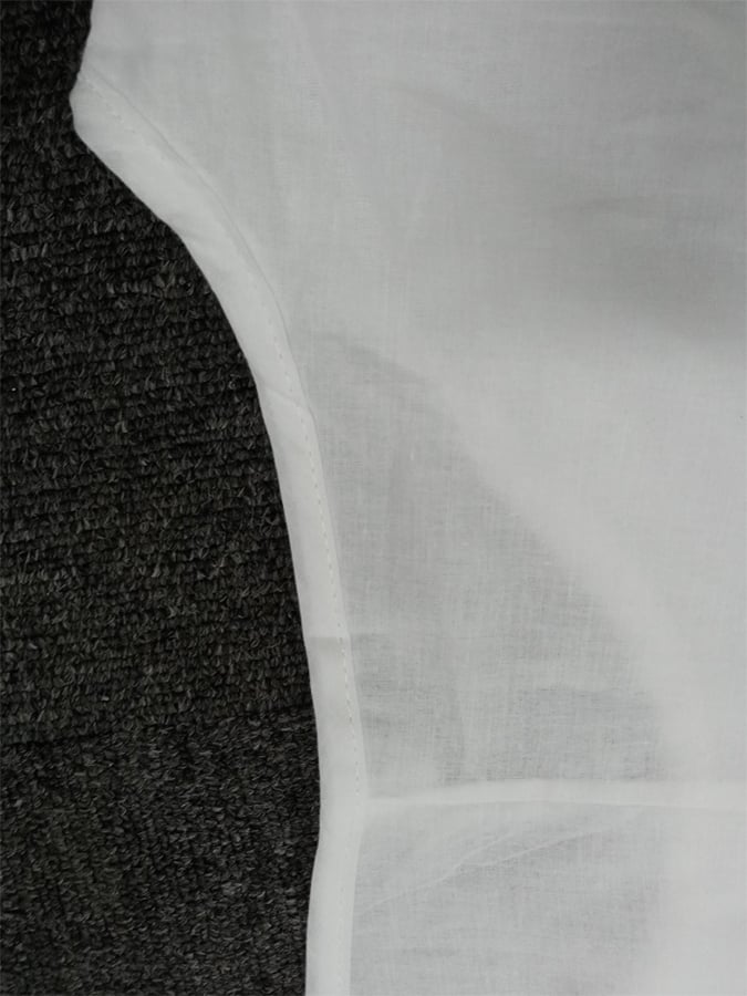 Polyester Cotton Double-Layer Color-Block Slit Short-Sleeved Round Neck Dress
