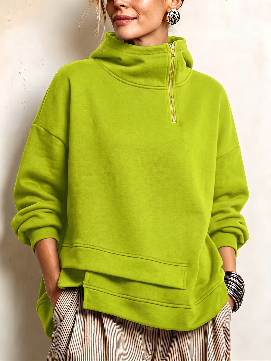 🤲LAST DAY SAVE 49% ⏰Modern Asymmetric High-Neck Casual Sweatshirt