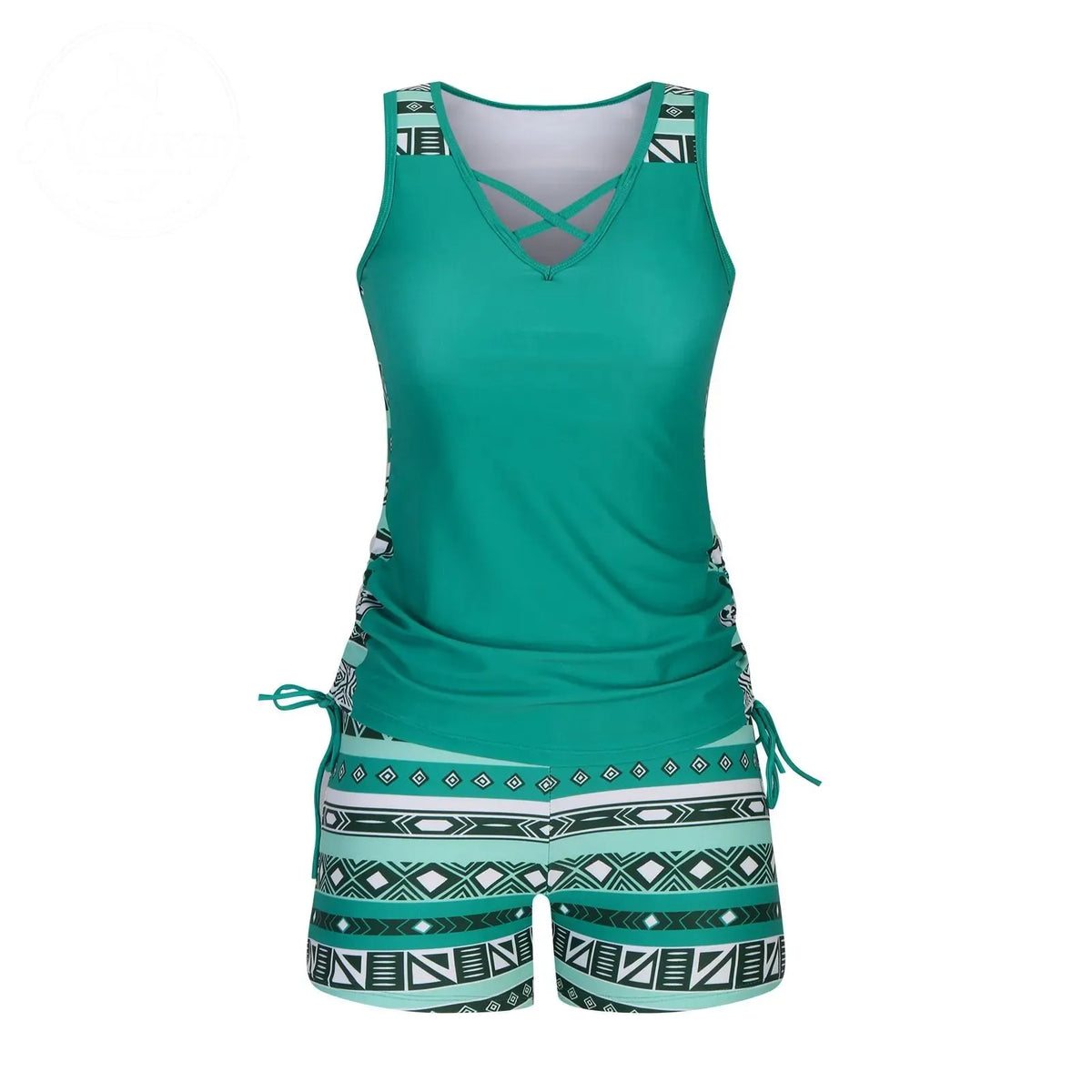 ⏰LAST DAY 60% OFF - Miraclesuit Women's Tummy Control Tankini Set with Built-In Bra – Flattering Boho Swimwear with Shorts